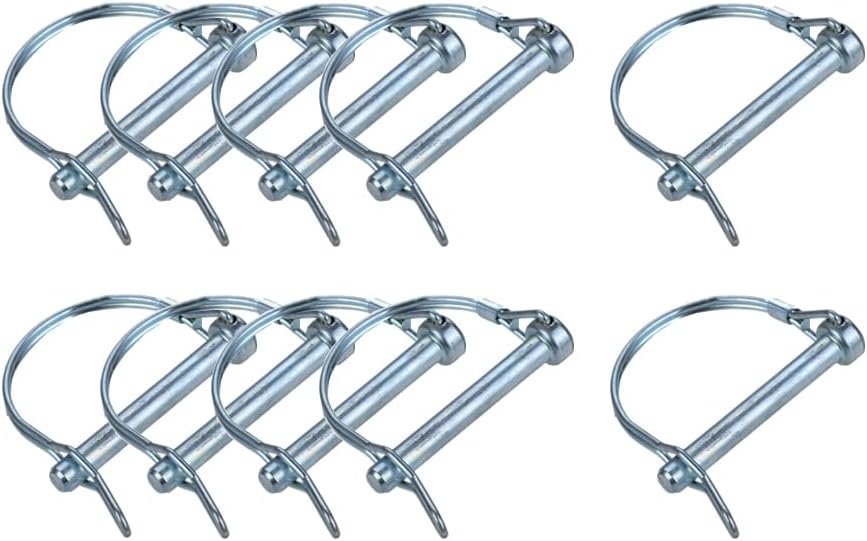 10 Pcs Trailer Coupler Pin 5/16X2-3/4 (8x70mm)Stainless Steel PTO Shaft Pin Heavy-Duty Round Arch Wire Shaft Locking Pin Safety Coupler Pin Retainer for Farm Wagons Lawn Garden