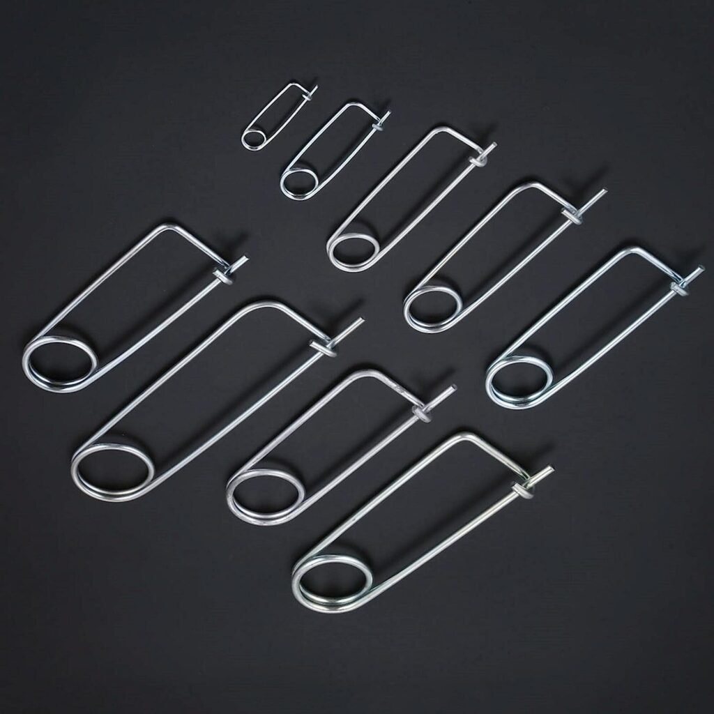 8/6/4 /2PCS Steel Brooch Shape Cotter Safety Pins, Spring Pin Quick Lock Brooch Locking Fastener for Farm Lawn Garden Hitch -6Sizes (Size: 5*110*43mm/0.20*4.33*1.69inch 4PCS/Set)