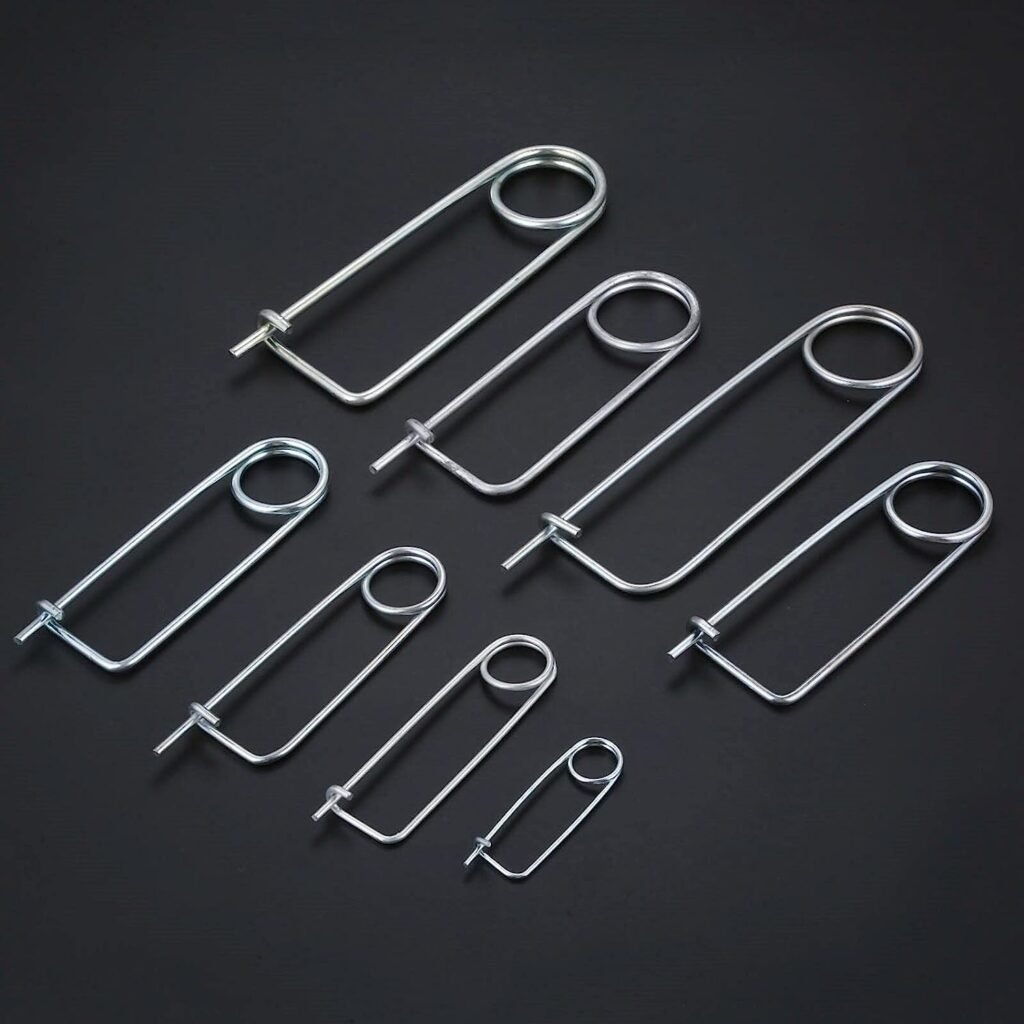 8/6/4 /2PCS Steel Brooch Shape Cotter Safety Pins, Spring Pin Quick Lock Brooch Locking Fastener for Farm Lawn Garden Hitch -6Sizes (Size: 5*110*43mm/0.20*4.33*1.69inch 4PCS/Set)