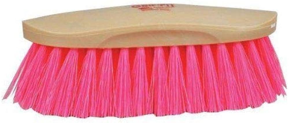 Decker Manufacturing Grip Fit Grooming Horse Brush Hot Pink Synthetic Bristles