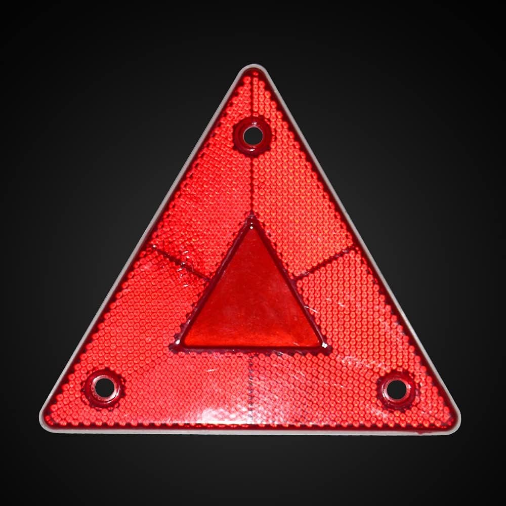 Enjoyist 6-Pack Red Safety Reflector Warning Sign, Slow Moving Vehicle Triangle Safety Sign, for Outdoor Truck, Car, Golf Cart