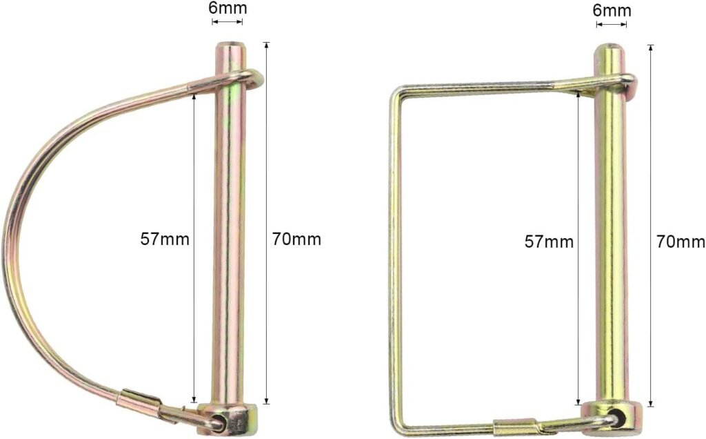 Favordrory 10 Pieces Shaft Locking Pin Safety Coupler Pin 1/4 Inch Diameter in 2 Shapes of Square and Arch for Farm Trailers Wagons Lawn Garden