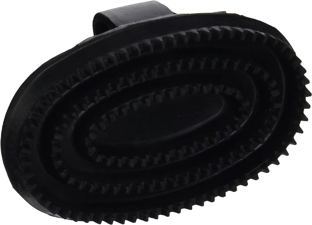 Horse  Livestock Prime 54056 054056 Soft Rubber Curry Brush for Horses, Black, Small