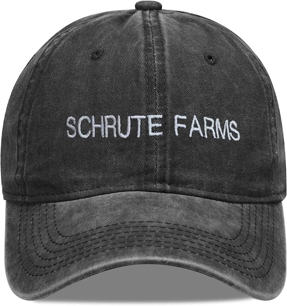 Jumsky Schrute Farms Baseball Caps Embroidered Adjustable Denim Dad Hat