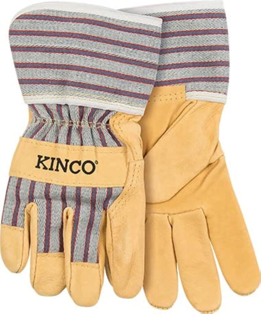 Kinco 1917 Kids Work Gloves Genuine Leather Palm Glove with Safety Cuff