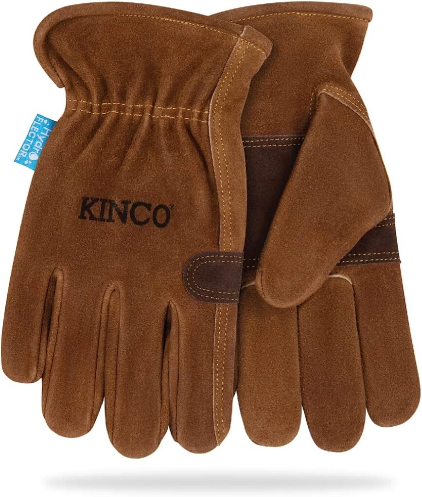 Kinco HydroFlector Water-Resistant Suede Cowhide Leather Fencing and Work Glove, Style 397P