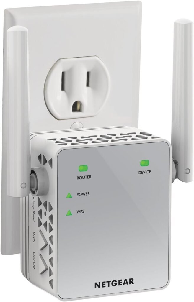 NETGEAR Wi-Fi Range Extender EX3700 - Coverage Up to 1000 Sq Ft and 15 Devices with AC750 Dual Band Wireless Signal Booster  Repeater (Up to 750Mbps Speed), and Compact Wall Plug Design