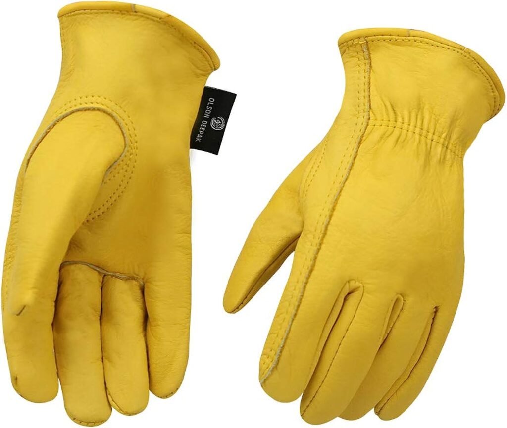 OLSON DEEPAK Cowhide Leather Waterproof Gloves for industrial production/Farm Gloves