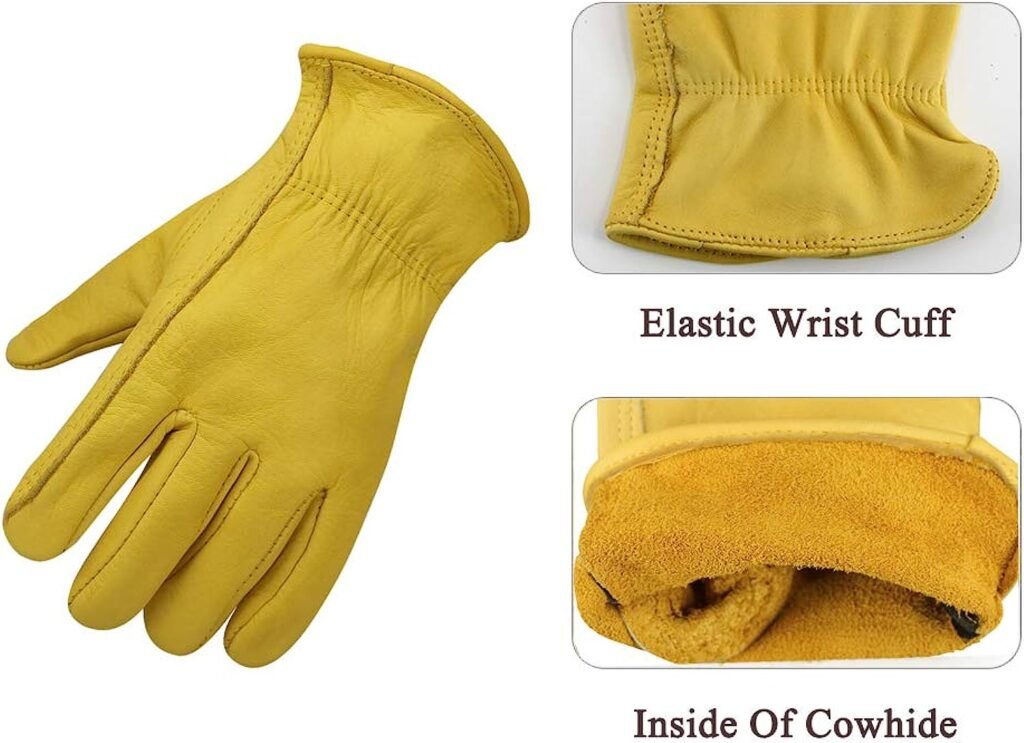 OLSON DEEPAK Cowhide Leather Waterproof Gloves for industrial production/Farm Gloves