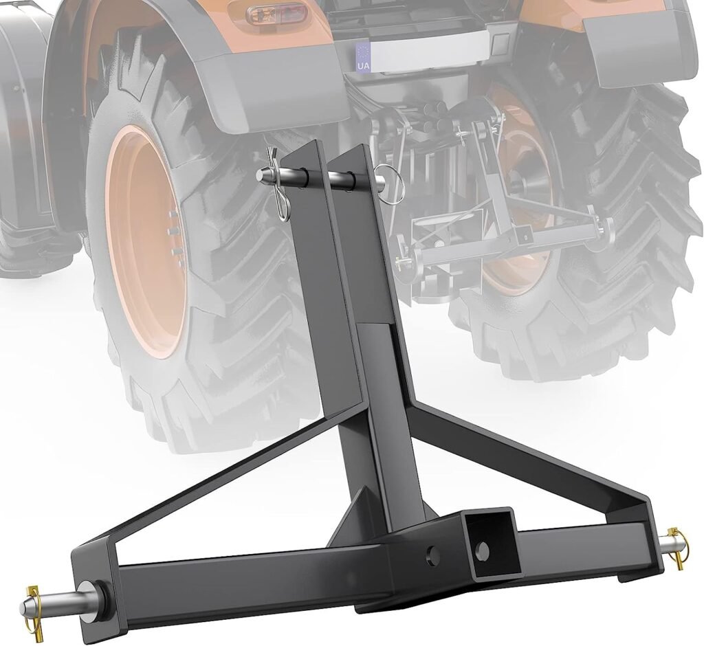 RbhAuto 3 Point Hitch Receiver, Heavy Duty 3 Point Trailer Quick Hitch Category 1 Drawbar Adapter Tractor Accessories for Kubota, Kioti, John Deere