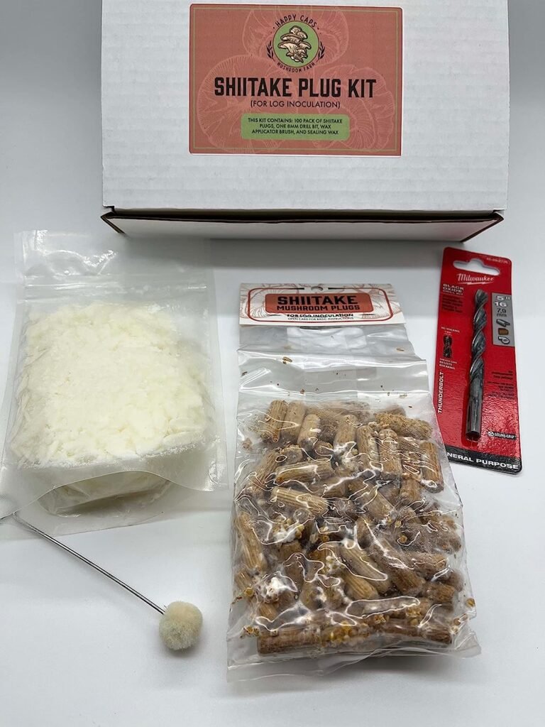 Shiitake Mushroom Plug Kit - Grow Mushrooms On Logs - by Happy Caps Mushroom Farm