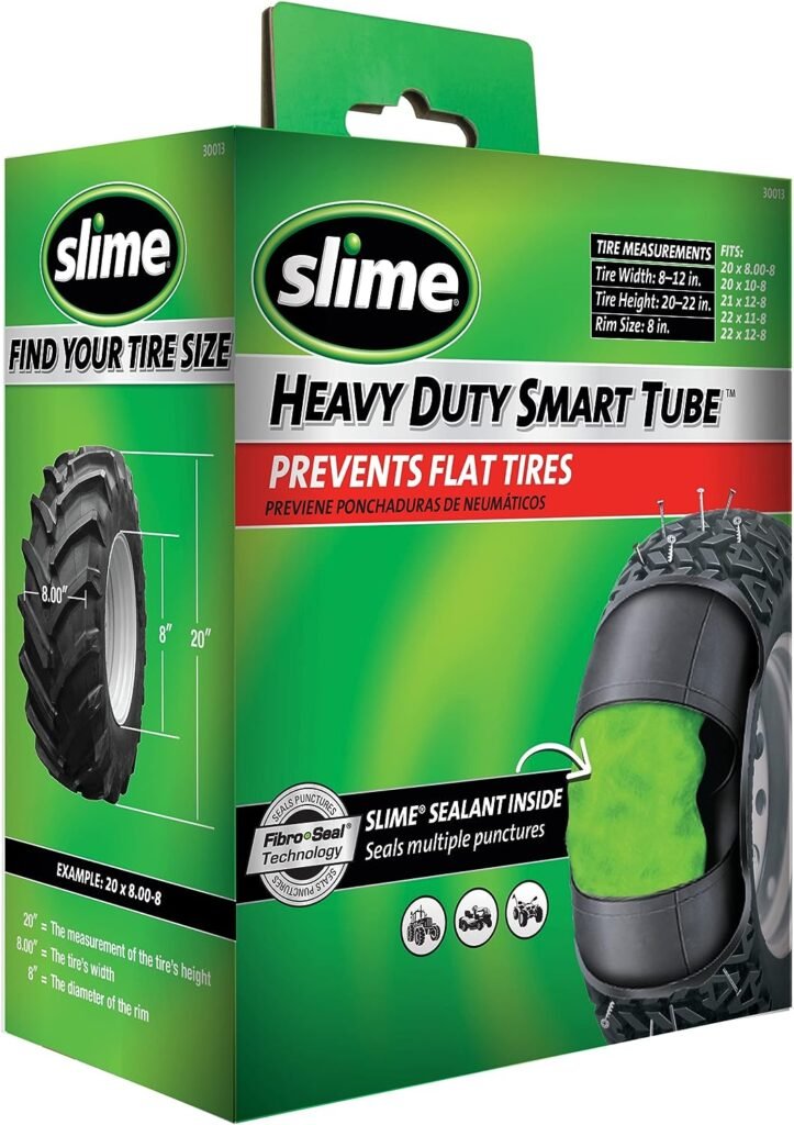 Slime 30013 Inner Tube for Lawn mowers, ATVs, Tractors and Other Farm Equipment, Extra Strong, Includes Self-Sealing Sealant, Heavy Duty, 20 x 8.00-8/20 x 10-8/21 x 12-8/22 x 11-8/22 x 12-8