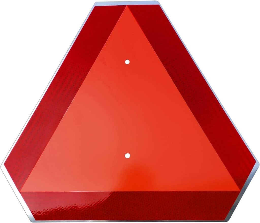 Slow Moving Vehicle Sign,Safety Triangles dot Approved Triangle Sign 14x1650-mil Thick Aluminum Diamond Grade Reflective,Up to 7 Years of Outdoor use for Golf Cart